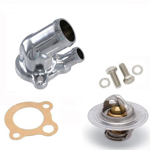 Thermostat Housing Kit, Chrome, 1966-91 AMC, Jeep V-8