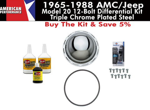 Differential Cover Kit, Model 20, Chrome Steel, 1965-1988 AMC, Jeep, Eagle - AMC Lives