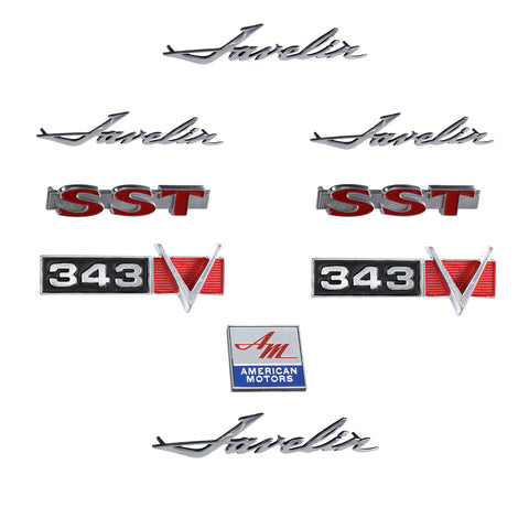 Emblem Kit, Complete Exterior, 1968 AMC Javelin SST 343 V-8