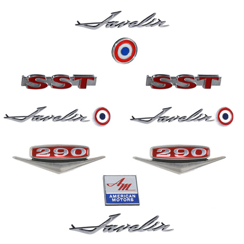 Emblem Kit, Complete Exterior, 1969 AMC Javelin SST 290