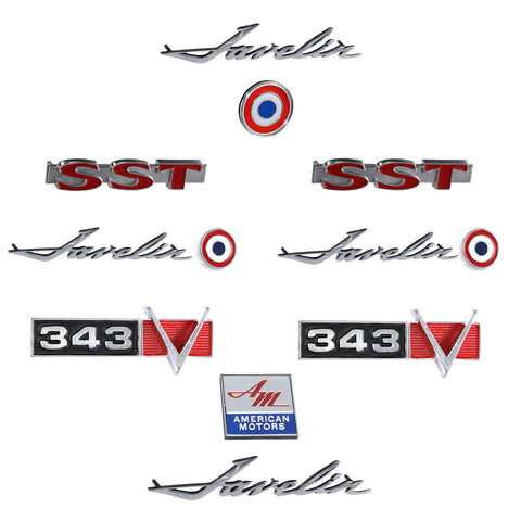Emblem Kit, Complete Exterior, 1969 AMC Javelin SST 343