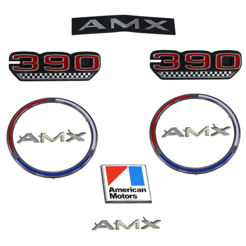 Emblem Kit, Complete Exterior, Late 1970 AMC AMX 390