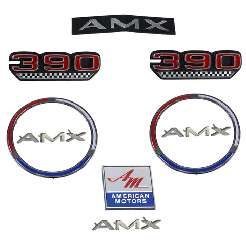 Emblem Kit, Complete Exterior, Early 1970 AMC AMX 390