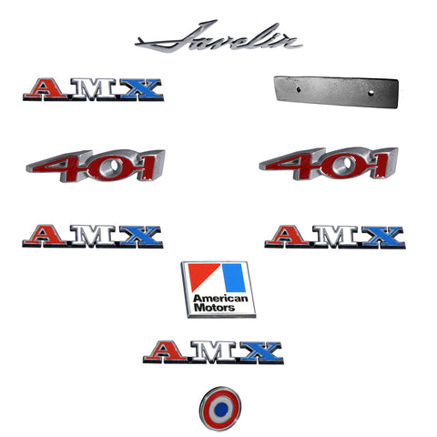 Emblem Kit, Complete Exterior, 1971 AMC Javelin AMX 401
