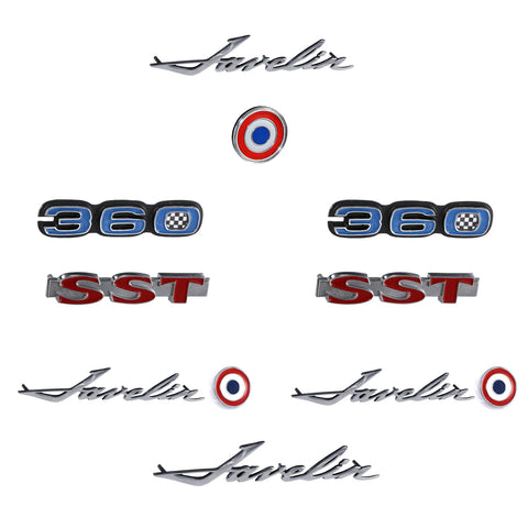 Emblem Kit, Complete Exterior, 1972 AMC Javelin SST 360