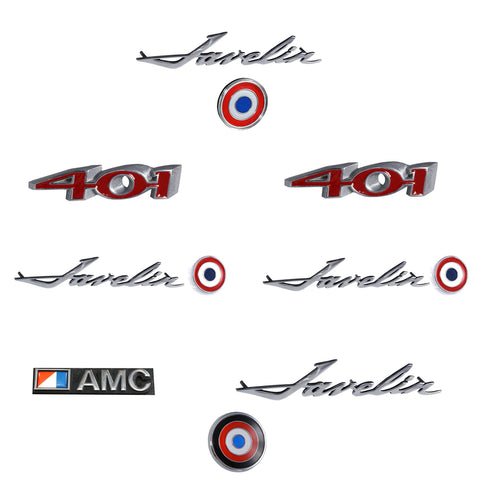 Emblem Kit, Complete Exterior, 1973 AMC Javelin SST 401