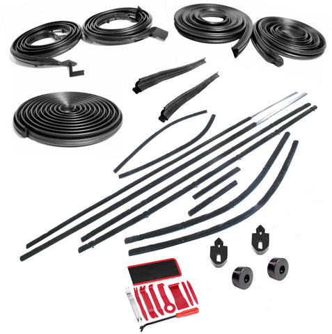 Weatherstrip Master Kit, 1970 AMC Rebel Machine, Rebel & Ambassador 2-Door Hardtop 29-Piece Kit, Window Felts Ship Separately