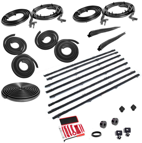 Weatherstrip Master Kit, 1964-69 AMC Rambler American, 4-Door Sedan, 37-Piece, Window Felts Ship Separately