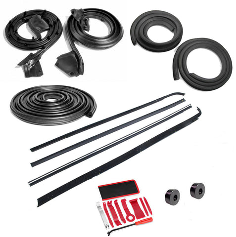 Weatherstrip Master Kit, Fits ALL 1975-80 AMC Pacers w/o Vent Wing Windows, 20-Piece, Window Felts Ship Separately