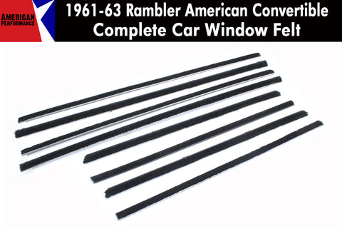 Window Felt/Beltline Weatherstrip Kit, 1961-63 Rambler American, Convertible