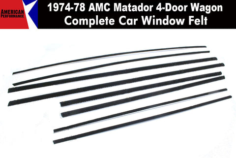 Window Felt/Beltline Weatherstrip Kit, 1974-78 AMC Matador, 4-Door Wagon - AMC Lives