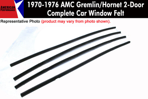 Window Felt/Beltline Weatherstrip Kit, 1970-76 AMC Gremlin, Hornet, 2-Door Sedan