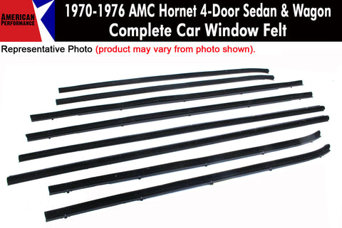 Window Felt/Beltline Weatherstrip Kit, 1970-76 AMC Hornet, 4-Door Sedan & Wagon