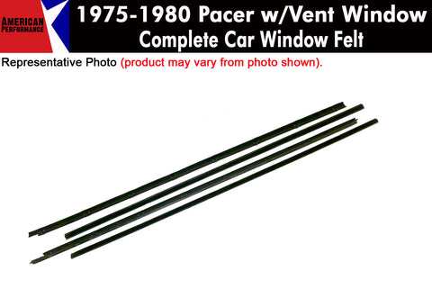 Window Felt/Beltline Weatherstrip Kit, 1975-80 AMC Pacer, With Vent Window