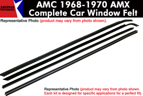 Window Felt/Beltline Weatherstrip Kit, 1968-70 AMC AMX - AMC Lives