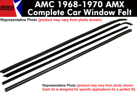Window Felt/Beltline Weatherstrip Kit, 1968-70 AMC AMX