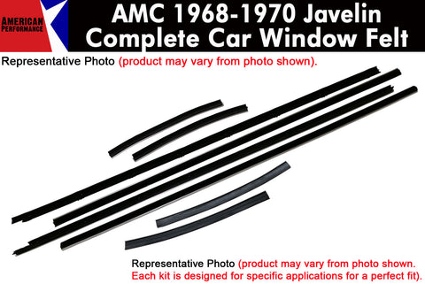 Window Felt/Beltline Weatherstrip Kit, 1968-70 AMC Javelin
