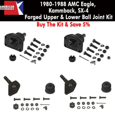 Ball Joint Kit, Upper & Lower, Forged, 1980-88 AMC Eagle - Limited Lifetime Warranty - AMC Lives
