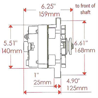 Clearance - Alternator, Motorola Natural Case, 100 AMP 1-Wire 1-V Pulley, 1967-79 AMC V-8 w/1" Factory AMC Accessory Bracket (Available For Purchase Separately P/N EL-1837)