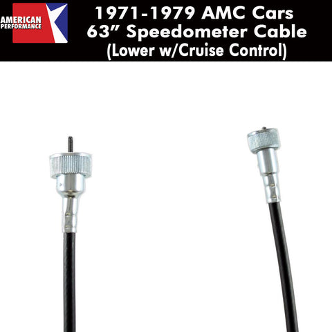 Speedometer Cable, 63" Lower, w/Cruise Control, 1971-79 AMC - AMC Lives