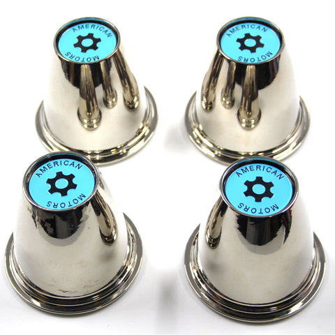 Machine Wheel Center Cap & Emblem Kit, Set of 4, 1970 AMC Rebel Machine, 1970-72 Ambassador, 1971-72 Javelin AMX, 1971-72 Matador