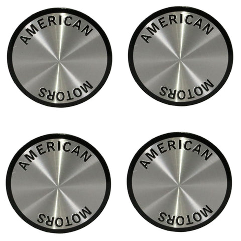 Wheel Center Cap Emblem Kit, Silver and Black, Magnum 500, 1964-88 AMC, Rambler, Eagle