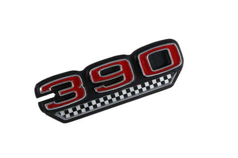 New! Fender Emblem, "390 V-8", Red & Checkers, 1970 AMC (2 Required)