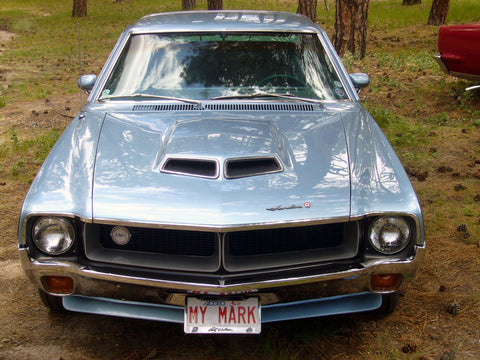 Fender, Hood, Quarter Panel Emblem, "Javelin" Script, 1968-74 AMC Javelin (Choose Size)