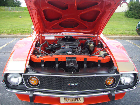 Quarter Panel, Grille, Rear Spoiler, & Door Panel Emblem, "AMX", Red, White, & Blue, 1971-74 AMC Javelin AMX (6 Required)