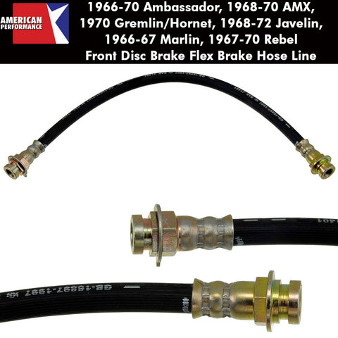 Disc Brake Hose, Front, 1965-72 AMC, Rambler (See Applications)