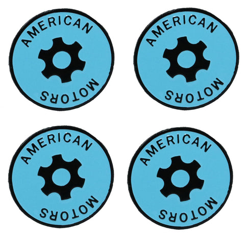 Wheel Center Cap Emblem Kit, Blue, 1970-Early 72 AMC Rebel Machine