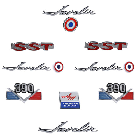 Emblem Kit, Complete Exterior, 1969 AMC Javelin SST 390