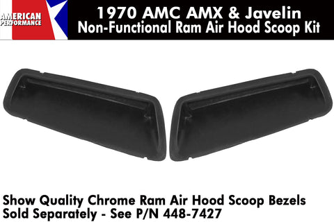 Fiberglass Hood Scoop Kit, Non-Functional Ram Air, 1970 AMC Javelin, AMX