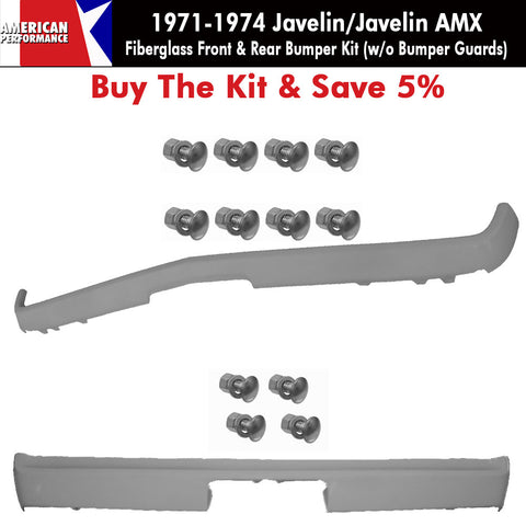 Fiberglass Bumper Kit, Front & Rear, 1971-74 AMC Javelin, Javelin AMX - AMC Lives