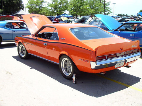Fiberglass "Mongrel" Hood, Group 19 Style Front & Mark Donohue Style Rear Spoiler Kit, 1968-69 AMC Javelin - Ships truck freight in approx. 2-4 weeks, freight charges will be invoiced separately