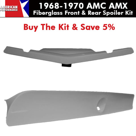 Fiberglass Group 19 Front & 71-74 Javelin AMX Style Rear Spoiler Kit, 1968-70 AMC AMX