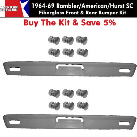 Fiberglass Bumper Kit, Front & Rear, 1964-1969 AMC/Rambler American