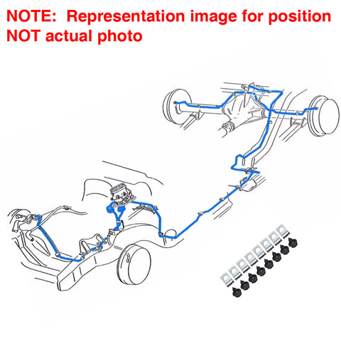 Brake Line Master Kit, Power Drum Brakes, 8-Piece Kit with Clips, 1968-1969 AMC Javelin Only (OE Steel or Stainless) - Drop ships in approx. 2-4 weeks