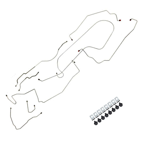 Brake Line Master Kit, Power Front Disc, 8-Piece Kit with Clips, 1971-74 AMC Javelin Only (OE Steel or Stainless) - Drop ships in approx. 2-4 weeks