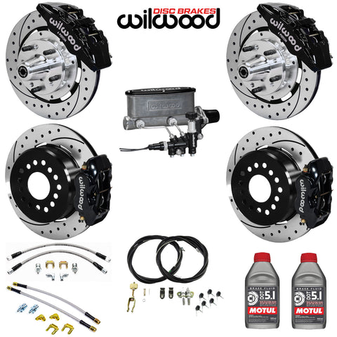 4-Wheel Disc Master Kit, Wilwood, 12" Drilled/Slotted Rotors, 6-Piston Front & Rear, 1967-1983 AMC (For Control Freak IFS Only) - Drop ships in approx. 2-3 months