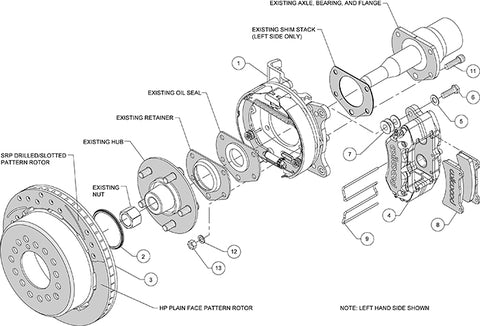 4-Wheel Disc Master Kit, Wilwood, 12" Drilled/Slotted Rotors, 6-Piston Front & 4-Piston Rear Calipers for OE AMC Spindles, 1968-1979 AMC (Except Control Freak IFS) - Drop ships in approx. 2-4 months