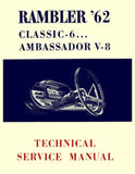 Technical Service Manual, Factory Authorized Reproduction, 1962 Rambler Ambassador, Classic - Drop ships in approximately 1-2 weeks