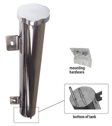 Cooling System Overflow Tank, 2"x10" Polished Aluminum, All Rambler, AMC, Jeep, International