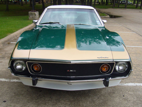 Decal and Stripe Kit, Factory Authorized Reproduction, Fadeaway Hood T-Stripe, 1971-74 AMC Javelin AMX (2 Color, 3 Color Choices) - AMC Lives