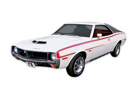 Decal and Stripe Kit, Factory Authorized Reproduction, 1969 1/2 AMC Javelin SST (3 Colors) - Drop ships in approx. 1-3 weeks