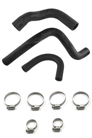 Radiator Hose Kit, Rubber w/Smooth Inner Lining Stainless Clamps, 1967-78 AMC V-8 & 1972-87 Jeep V-8