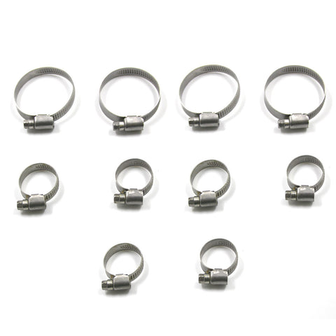 Stainless Hose Clamp Kit, Unique Design Smooth Inner Liner for Radiator Hoses, Cooling Bypass, & Heater Hoses,1967-78 AMC V-8 & 1972-87 Jeep V8 - Limited Lifetime Warranty