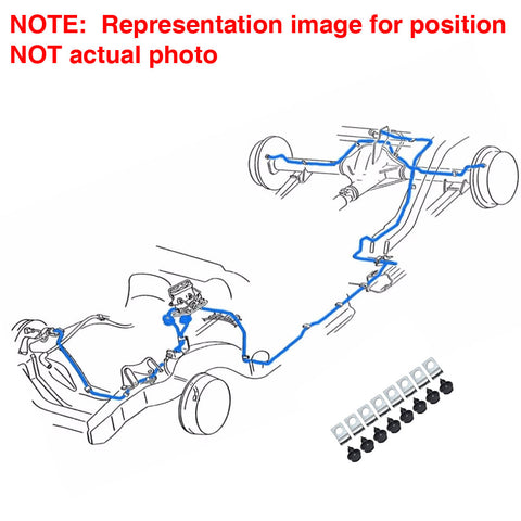 Brake Line Master Kit, Power Drum Brakes, 8-Piece Kit with Clips, 1970 AMC AMX Only (OE Steel or Stainless) - Drop ships in approx. 2-4 weeks
