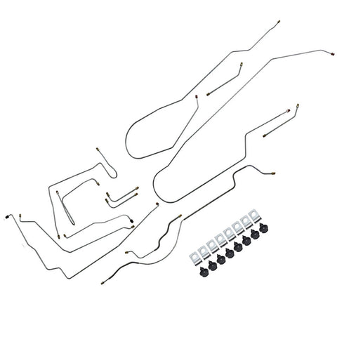 Brake Line Master Kit, Power Front Disc, 9-Piece Kit with Clips, 1970 AMC AMX Only (OE Steel or Stainless) - Drop ships in approx. 2-4 weeks