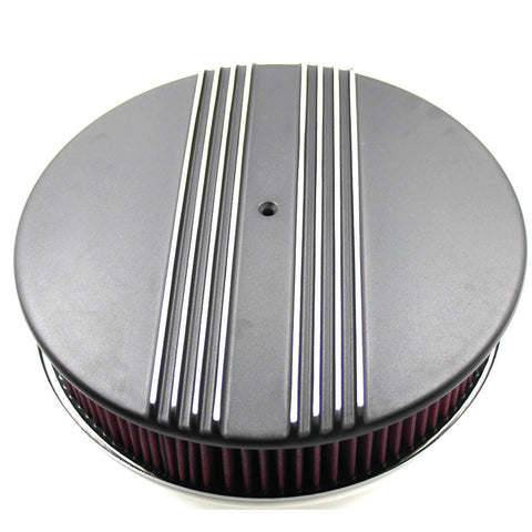 Air Cleaner Kit, Black Finned Aluminum, 1966-91 AMC, Jeep